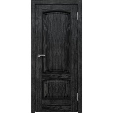 Межкомнатная дверь Ellada Porte Аврора Дуб чёрный патина серебро