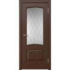 Межкомнатная дверь Ellada Porte Аврора Дуб бургундский Ромб гравировка