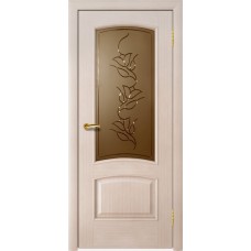 Межкомнатная дверь Ellada Porte Аврора Дуб белёный Вьюн гравировка