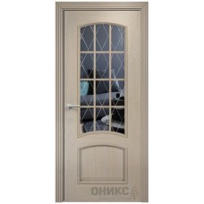 Межкомнатная дверь Оникс Прага Мокко гравировка со стеклом