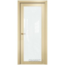Межкомнатная дверь Оникс Сорбонна эмаль RAL 1015 по МДФ со стеклом