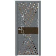 Межкомнатная дверь Оникс Соло 3 RAL 7040 Lacobel со стеклом