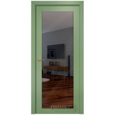 Межкомнатная дверь Оникс Сорбонна эмаль RAL 6021 по МДФ с зеркалом