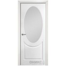 Межкомнатная дверь Оникс Брюссель Эмаль белая МДФ со стеклом