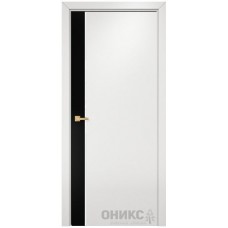 Межкомнатная дверь Оникс Duo эмаль чёрная по МДФ / эмаль белая по МДФ со стеклом