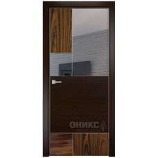 Межкомнатная дверь Оникс New York палисандр бразильский / палисандр с зеркалом