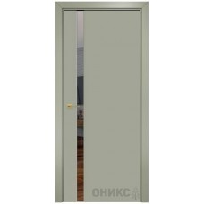 Межкомнатная дверь Оникс Престиж 1 Эмаль 7038 по МДФ с зеркалом