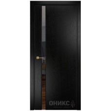 Межкомнатная дверь Оникс Престиж 1 Эмаль черная по ясеню с зеркалом