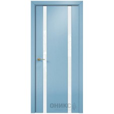Межкомнатная дверь Оникс Престиж 2 Эмаль голубая по ясеню со стеклом