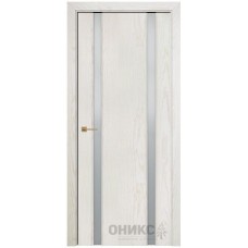 Межкомнатная дверь Оникс Престиж 2 Жемчужный ясень со стеклом