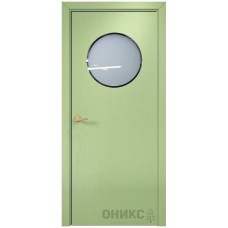 Межкомнатная дверь Оникс Сфера Эмаль фисташка по Ясеню со стеклом