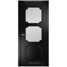 Межкомнатная дверь Оникс Валенсия Эмаль черная МДФ со стеклом