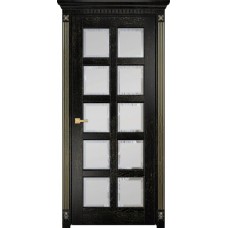 Межкомнатная дверь Оникс Вена-2 Эмаль черная патина золото фацет