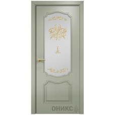 Межкомнатная дверь Оникс Венеция Эмаль 7038 по МДФ контурный витраж со стеклом