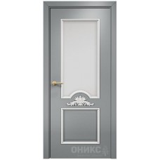 Межкомнатная дверь Оникс Византия Эмаль белая МДФ/эмаль по RAL7040 МДФ со стеклом
