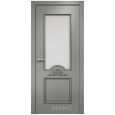 Межкомнатная дверь Оникс Византия Эмаль RAL 7036 по МДФ со стеклом