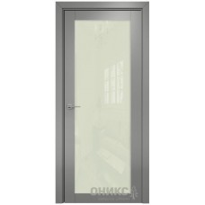 Межкомнатная дверь Оникс Сорбонна Эмаль RAL 7036 по МДФ со стеклом