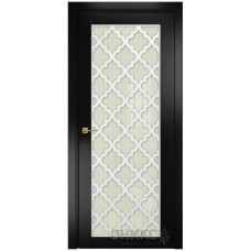 Межкомнатная дверь Оникс Сорбонна Эмаль черная МДФ решетка со стеклом