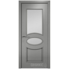 Межкомнатная дверь Оникс Эллипс Эмаль RAL 7036 по ясеню со стеклом