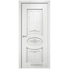 Межкомнатная дверь Оникс Эллипс Белая эмаль патина серебро