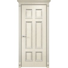 Межкомнатная дверь Оникс Гранд с декором Флора Патина серебро