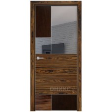 Межкомнатная дверь Оникс New York палисандр / палисандр бразильский с зеркалом