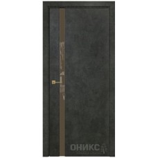 Межкомнатная дверь Оникс Престиж 1 Бетон тёмный со стеклом