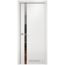 Межкомнатная дверь Оникс Престиж 1 Эмаль белая МДФ с зеркалом