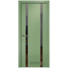 Межкомнатная дверь Оникс Престиж 2 эмаль RAL 6021 по МДФ с зеркалом
