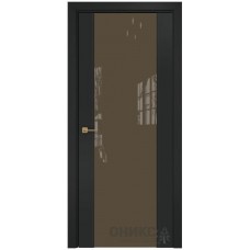 Межкомнатная дверь Оникс Престиж CPL тёмно серый со стеклом