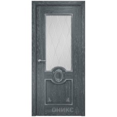 Межкомнатная дверь Оникс Рада Дуб седой гравировка со стеклом