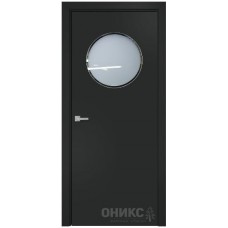 Межкомнатная дверь Оникс Сфера CPL тёмно серый со стеклом