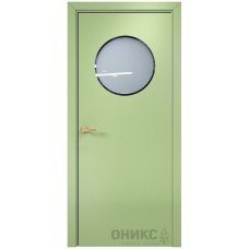 Межкомнатная дверь Оникс Сфера Эмаль фисташка МДФ со стеклом