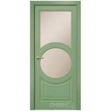 Межкомнатная дверь Оникс Софья эмаль RAL 6021 по МДФ со стеклом