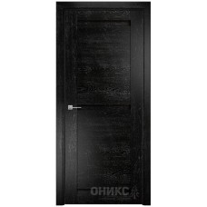 Межкомнатная дверь Оникс Тектон 3 Черная эмаль патина серебро
