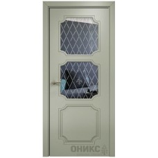 Межкомнатная дверь Оникс Валенсия Эмаль 7038 по МДФ стекло с гравировкой со стеклом