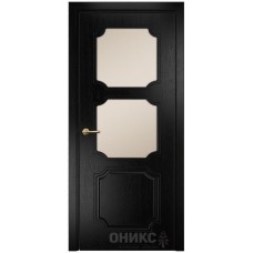 Межкомнатная дверь Оникс Валенсия Эмаль черная по ясеню со стеклом