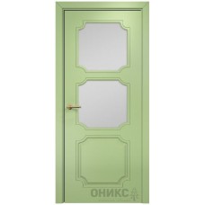 Межкомнатная дверь Оникс Валенсия Эмаль фисташка МДФ со стеклом