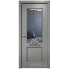 Межкомнатная дверь Оникс Византия Эмаль RAL 7036 по ясеню со стеклом