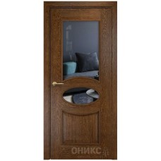Межкомнатная дверь Оникс Эллипс эмаль RAL 1015 по МДФ со стеклом