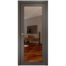 Межкомнатная дверь Оникс Сорбонна Серый дуб с зеркалом