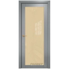 Межкомнатная дверь Оникс Сорбонна Эмаль по RAL 7040 по ясеню со стеклом