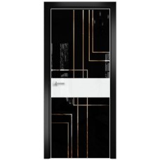 Межкомнатная дверь Оникс Соло 3 RAL 9005 Lacobel со стеклом
