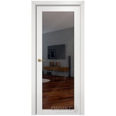 Межкомнатная дверь Оникс Сорбонна Эмаль белая МДФ с зеркалом