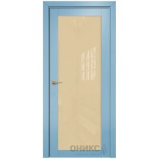Межкомнатная дверь Оникс Сорбонна Эмаль голубая по ясеню со стеклом
