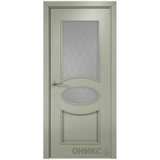 Межкомнатная дверь Оникс Эллипс Эмаль 7038 по ясеню пескоструй со стеклом