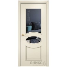 Межкомнатная дверь Оникс Эллипс Эмаль RAL 7036 по МДФ со стеклом