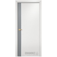 Межкомнатная дверь Оникс Duo Эмаль по RAL7040 МДФ/эмаль белая МДФ со стеклом