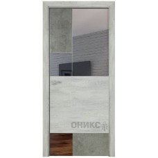 Межкомнатная дверь Оникс New York бетон светлый / CPL лофт с зеркалом