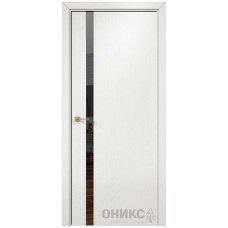 Межкомнатная дверь Оникс Престиж 1 Эмаль белая по ясеню с зеркалом